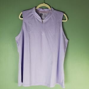 Three Sixty Six Womens Sleeveless Collarless Golf Polo Zipper Shirt Size XXXL